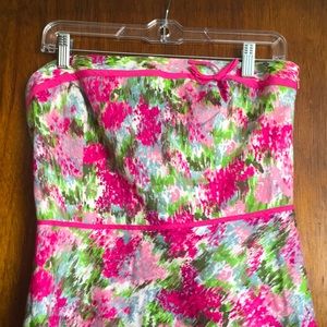 Pink floral Strapless Dress Size 10